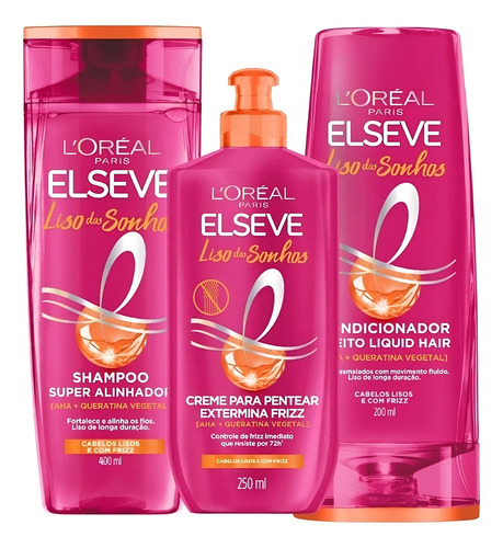 Kit Elseve Liso Dos Sonhos Loréal Paris - 3 Itens