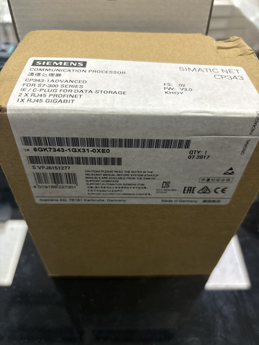 Siemens 6gk7343-1gx31-0xe0 Procesador Cp343-1 Advanced