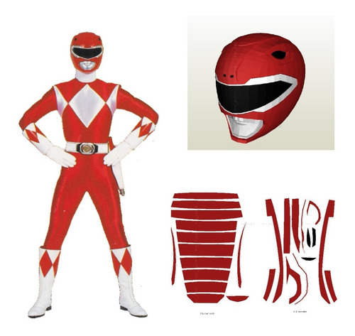 Power Ranger Rojo Casco Papercraft