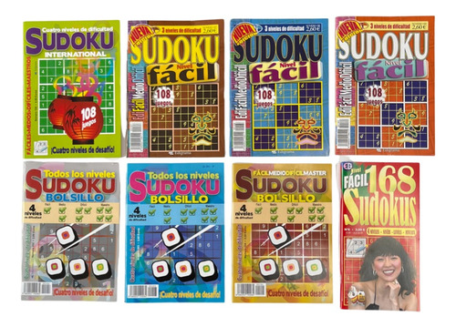 Sudoku Nivel Fácil Y Medio Edigrama Paquete 8 Revistas