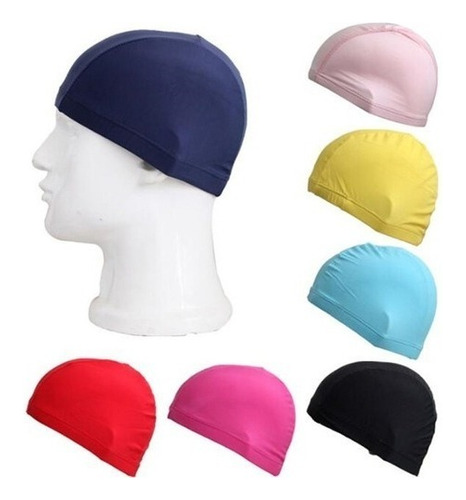  Pack De Gorro Natación Lycra Standar Colores Lisos