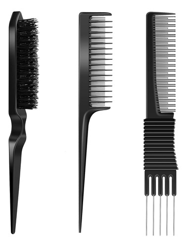 Juego De 3 Cepillos De Pelo Con Puntas De Metal Y Punta De M