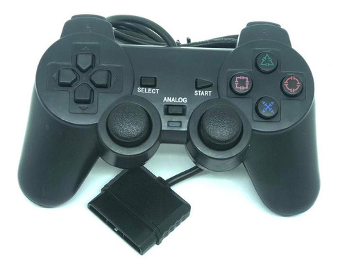 Controle Joystick Manete Ps2 Com Fio Atacado Cor Preto