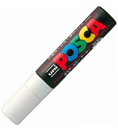 Uni Posca Marcador Grueso, Marcador Extra Grueso, Blanco Color White