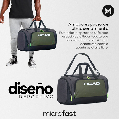 Imagen 3 de 8 de Bolso Deportivo Head Original Anti Desgarro Urbano Viaje Gim