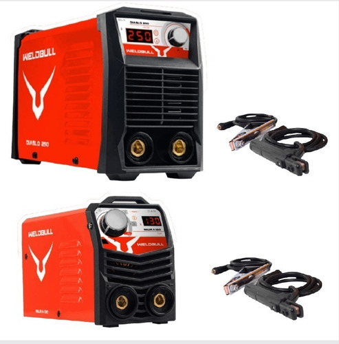 Equipo De Soldar Weldbull 250 Amp + Soldador Mini 130 Amp Color Rojo Frecuencia 50 Hz/60 Hz 110V/220V