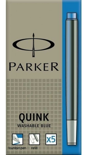 Cartuchos Parker  (caja X 5) Azul Lavable