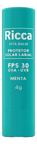 Protetor Solar Labial Ricca Vita Balm Menta Fps 30 Cód:3804
