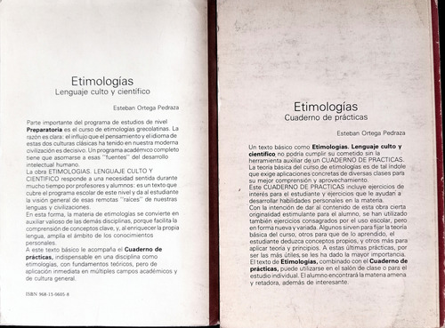 2 Libros Etimologías Lenguaje Culto Y Científico Esteban Ort (Usado)