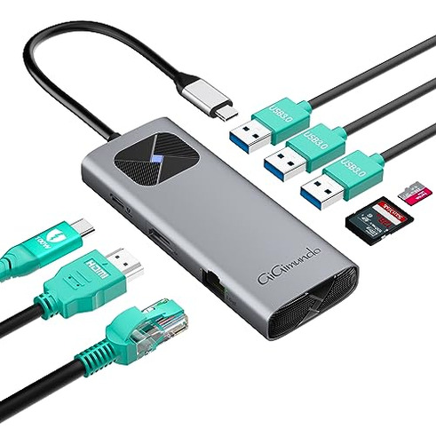 Gigimundo Usb-c Adaptador Multiports For Macbook Air/pro, Al