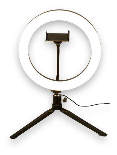 Aro De Luz Liwor Lw - 10p De 26 Cm Para Escritorio. Selfie. Color Negro