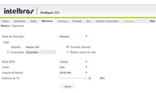 Router Wireless Intelbras Hotspot 300 Facebook 60 Usuarios