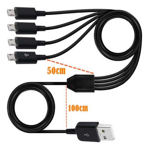 Cable Micro Usb Halokny, Cable De Carga 4 En 1, Usb 2.0 A F