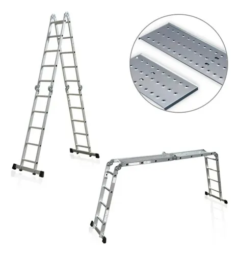 Escalera Andamio 5.8mts -20 Escalones Aluminio -con Chapones