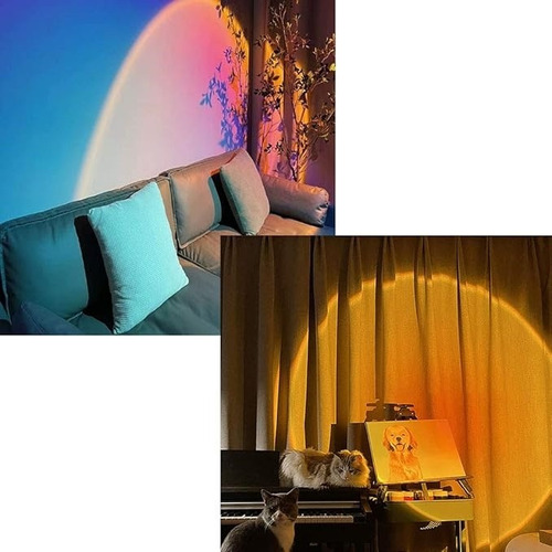 Lampara Led Proyeccion 16 Colores Atardecer Sunset Mesa