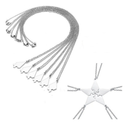 Collar De Amistad, Collar Con Colgante De Estrella, 5 Piezas
