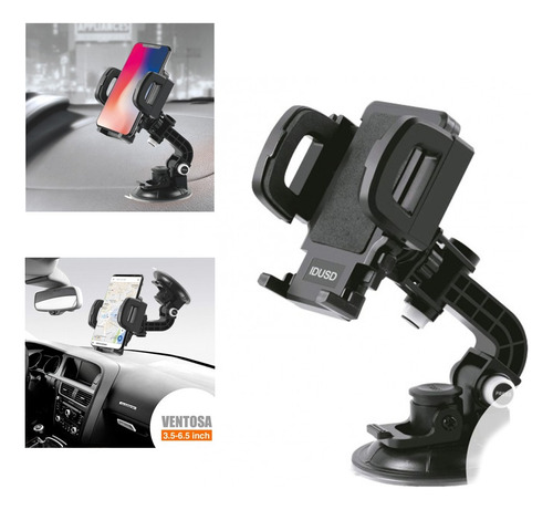 Soporte P/teléfono En Auto C/cuello 360° Y Succión De Vidrio