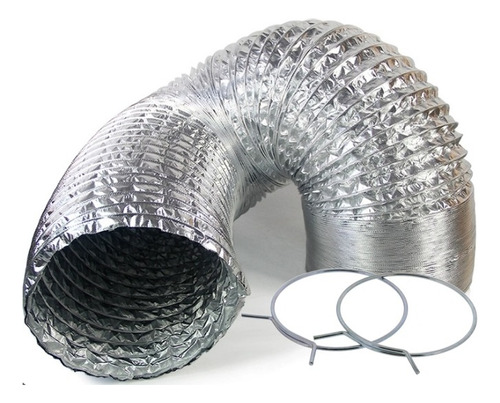 Ducto Ventilacion Flexible Aluminio X 5m Arandelas Incluidas