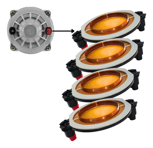 4x Reparo Driver D250x Corneta 8 Ohms Compativel C/ Selenium