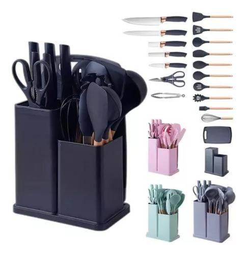 Set Juego 19 Pcs Utensilios Cocina Hogar Multifuncional