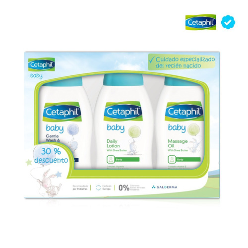 Cetaphil Kit Baby Recien Nacido Shampoo + Locion + Aceite