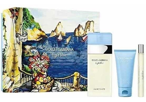 D&g Light Blue 100ml Edt +body Cream 50ml +travel Spray 10ml