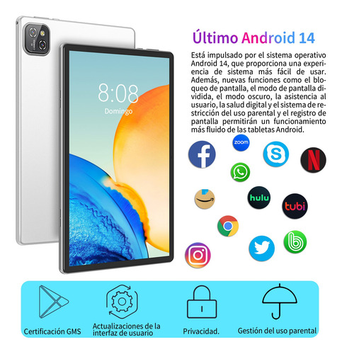 Tablet Android 14 10.1' Hd 16+128gb Ram Wifi 6 Octa-core