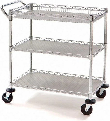 Carrito Multiusos Mesa Servicio Con Llantas Uso Rudo Acero