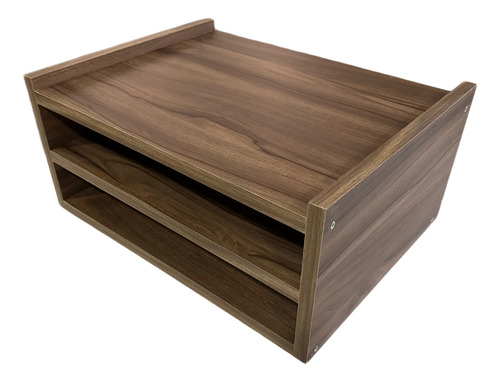 Repisa Flotante Minimalista Para Impresora Nogal 50x30x20