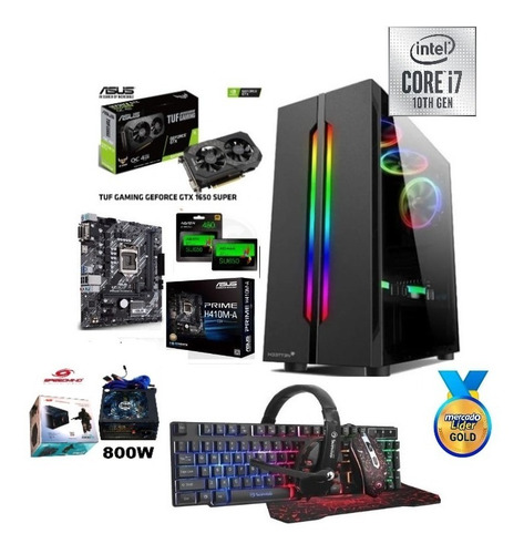 Cpu Gamer Intel Core I7 10ma/1tb+ssd 240gb 8gb Gtx1650s 4gb