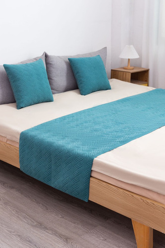 Piecera De Cama Terciopelo Plush King + 2 Fundas 70x210cm