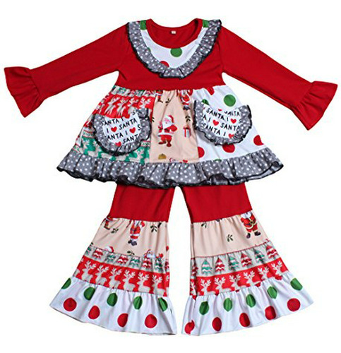 Yawoo Haan Baby Girls Designer 2pcs Fiesta De Navidad Ropa D