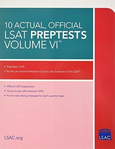 10 Actual, Official Lsat Preptests Volume Vi..., De Council, Law School Admission. Editorial Law School Admission Council En Inglés