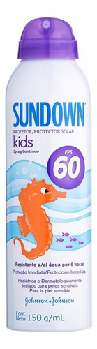 Protetor solar Sundown FPS 60 Praia e Piscina Kids em spray 1 unidade de 150 mL