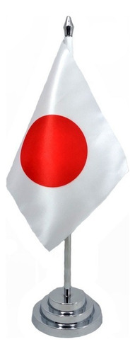 Bandeira Mesa Dupla Face Japão Com Mastro De 29 Cm (14x20cm)