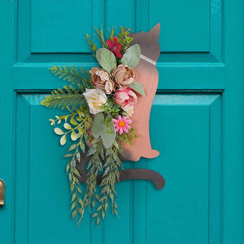 Platos De Madera Artificiales Con Forma De Gato Y Flores Art