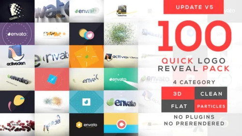 100 Logos Intros Negocio Personal Editables After Effects 