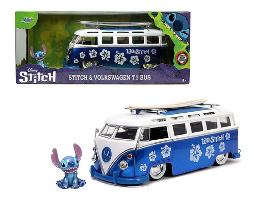 Jada Disney Stich Volkswagen Combi Tabla De Surf Metalfigs