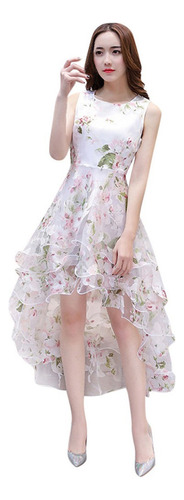 Vestido De Novia Con Estampado Floral De Organza De Verano D