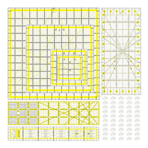 Juego De 7 Reglas De Acrílico Acolchar, Regla De Corte...