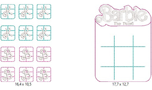 Matrices Para Bordadora Juegos Didacticos /tateti Barbie