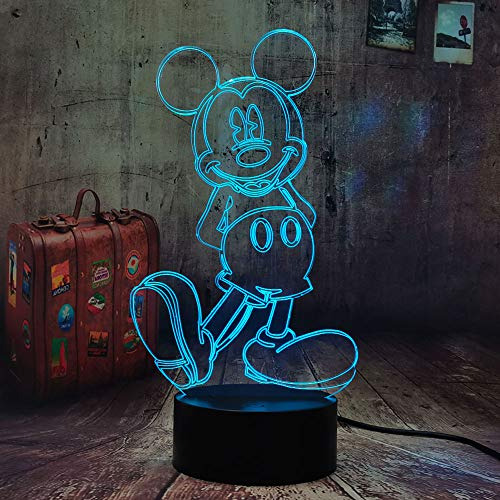 Creative Cute Mickey Mouse 3d Ilusión Óptica Led Luz ...