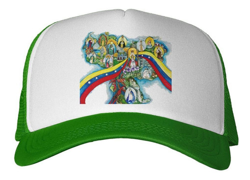 Gorra Virgen De Venezuela Mapa Bandera Dibujo