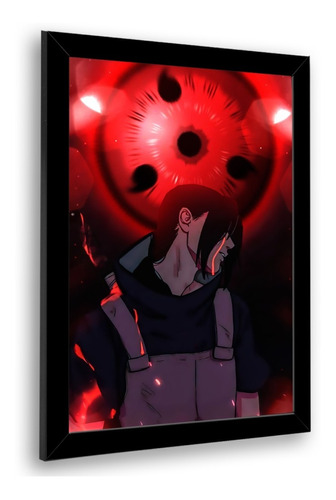 Quadro Decorativo Itachi Sharingan Anime Naruto 23x33cm