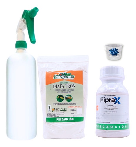 Kit Exterminador Fiprax+ Diatomeas+ Atomizador 1lt