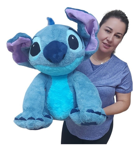 Pelúcia Grande Lilo Stitch Azul Escuro 70cm Presente Gigante