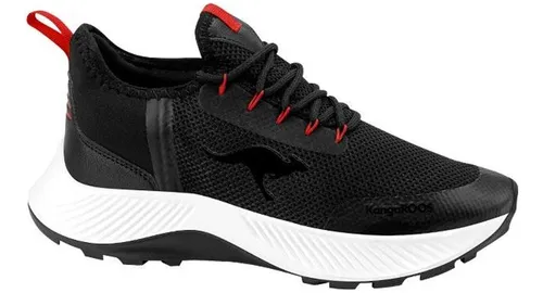Tenis Urbano Choclo Kangaroos Sain Negro Con Rojo Para Mujer