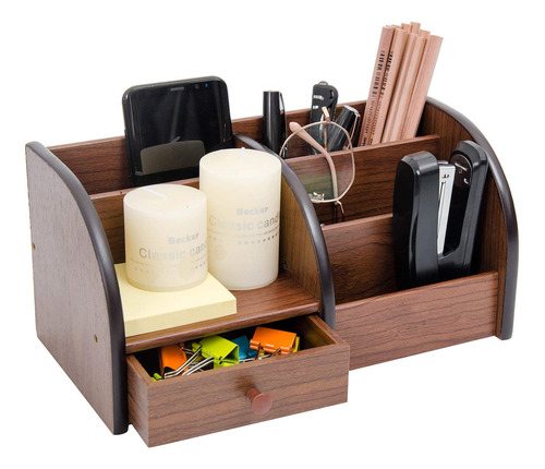 Liry Products - Organizador De Escritorio De Madera Marron C