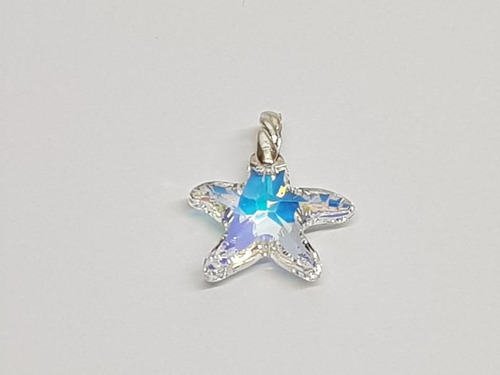 Imagen 1 de 2 de Dije Plata Cristal Swa Estrella De Mar Aurora Boreal 20mm
