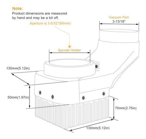 Zapata Para Polvo Daedalus Nl330 Cnc, 80 Mm, Blanca